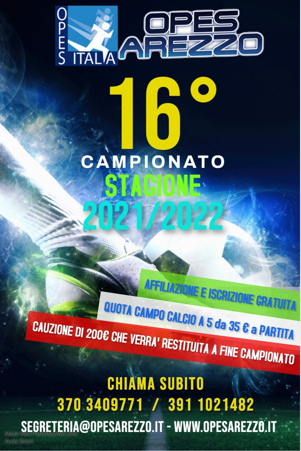 STAGIONE CALCIO A 5 2021 22 OPES AREZZO EVENTS